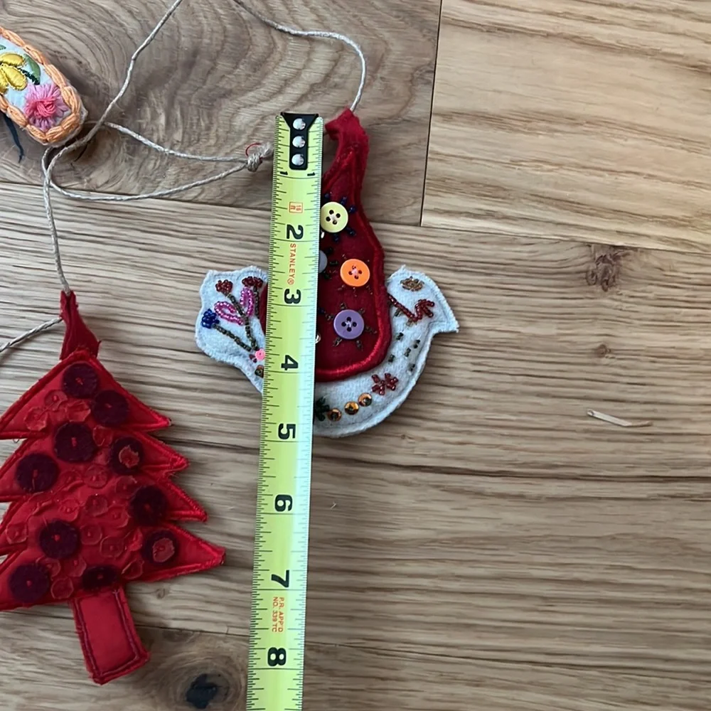 Bohemian Embroidered and Beaded Christmas Garland.